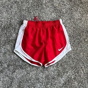 Nike Red and White Athletic Shorts